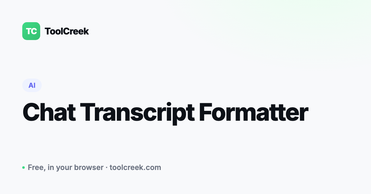 How to Format a Chat Transcript into Clean Markdown