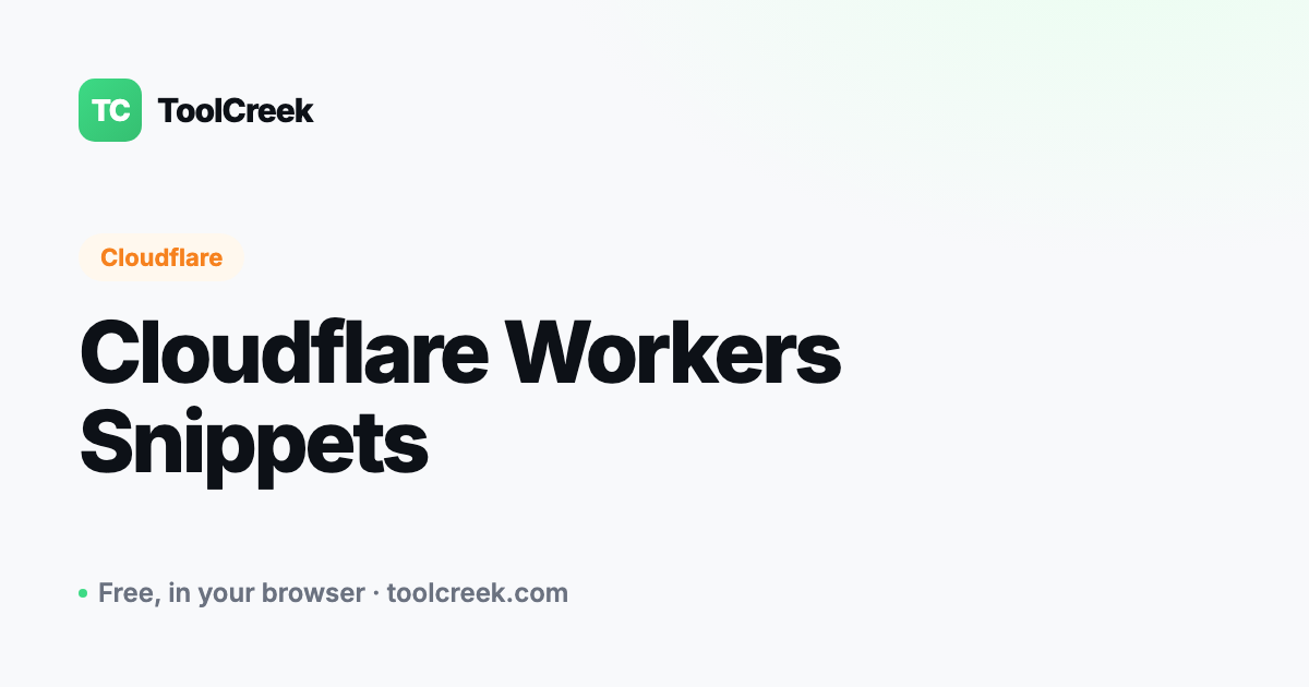 Cloudflare Workers Snippets: Copy-Ready Code for the Edge