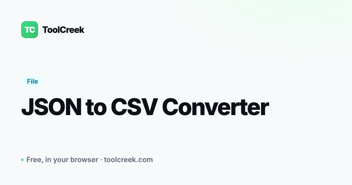 How to Convert JSON to CSV