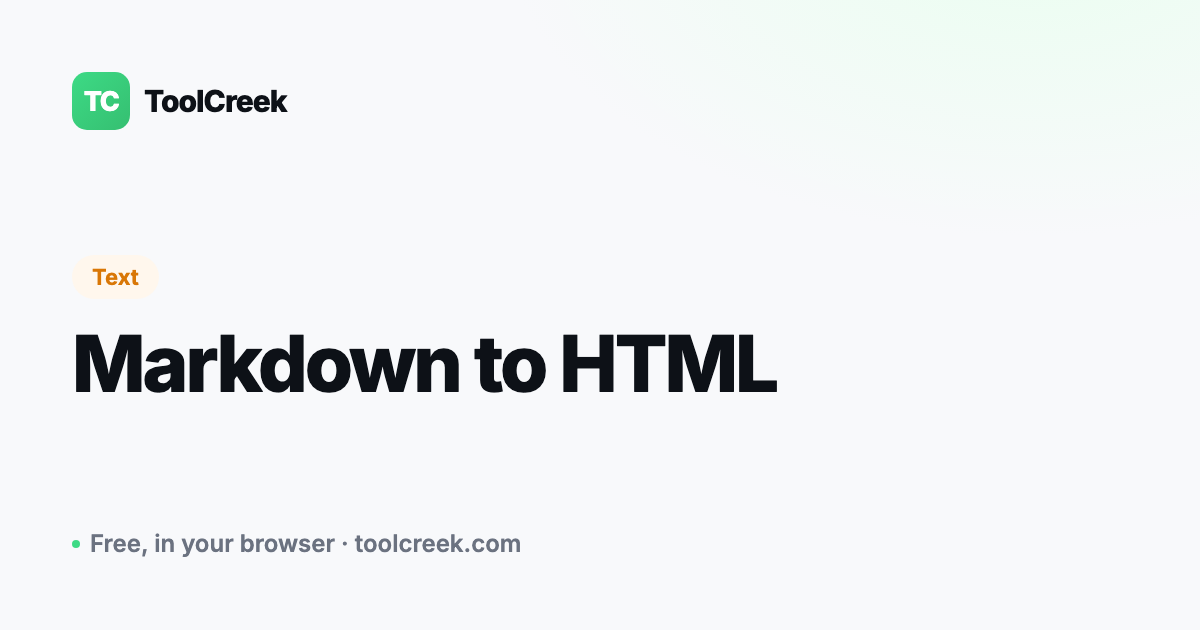How to Convert Markdown to HTML